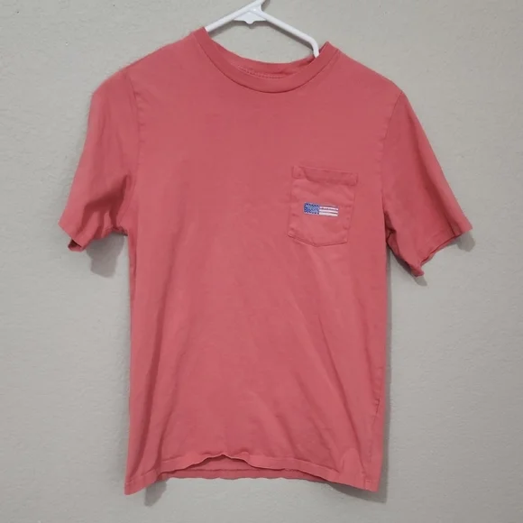 Vinyard Vines Patriotic Shirt Boys Coral T-Shirt Pocket size L Martha's vinyard - Picture 1 of 6